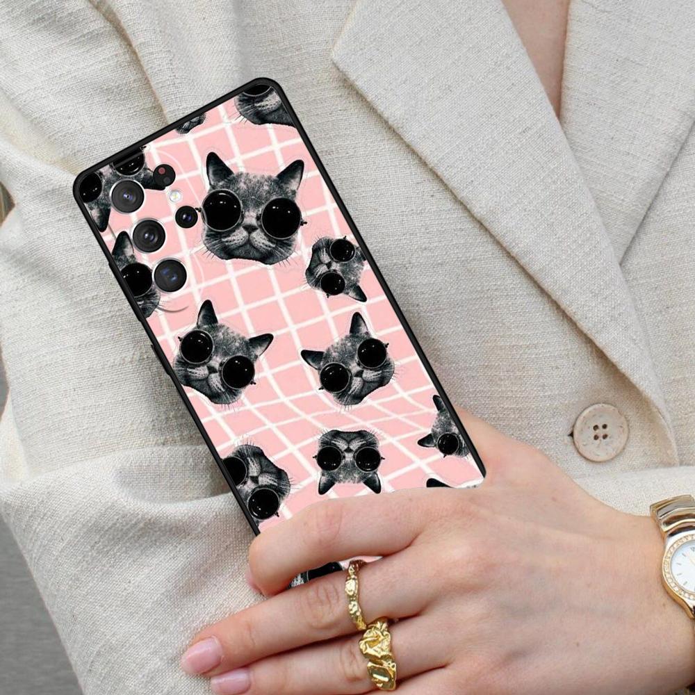 Kiss lovely Cats Cell Phone Case for Samsung Galaxy S26 Ultra S25 S24 S23 S22 S21 S20 Note10 Cover