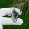 925 Sterling Silver Pear Natural Black Rutile Spinel Engagement Pendant Jewelry
