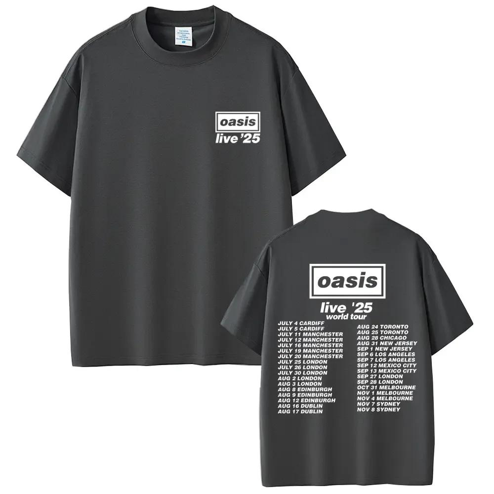 O-Oasis Live 25 Tour T Shirt Men Women Gothic Vintage Overd Tshirt Men's High Quality  Short Sleeve T-shirts#Color(8)