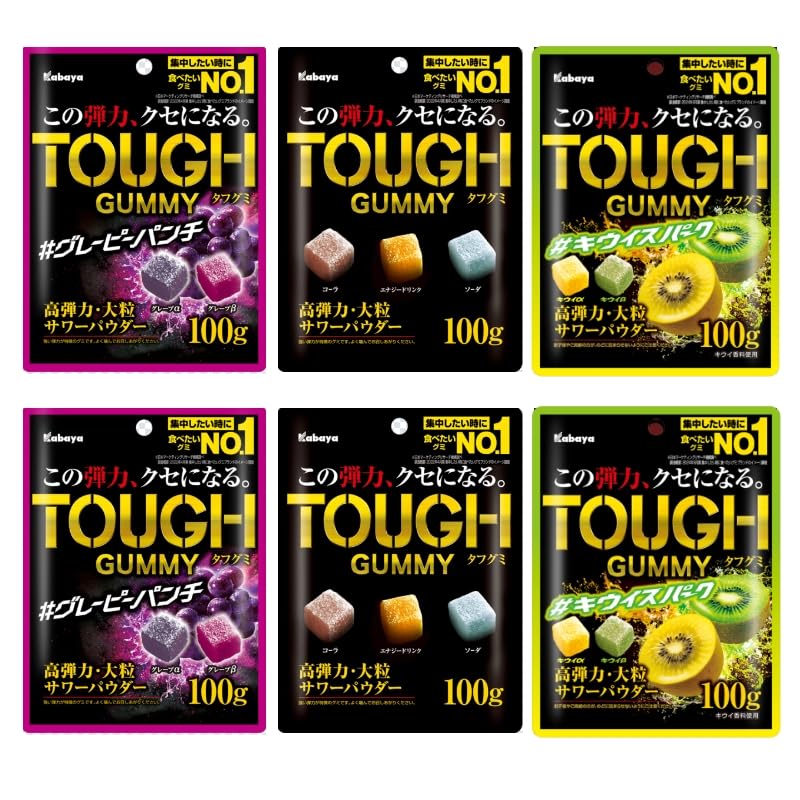 

Набор из 3 жевательных конфет Tough Gummies, по 2 пакетика каждого типа,