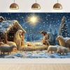 Nativity scene, starry night party decoration, backdrop, traditional Christmas photography supplies, prop4814
