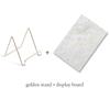 Nail Art Display Board with Gold Stands Holder Marble Pattern Background Photography Props Showcase Tools