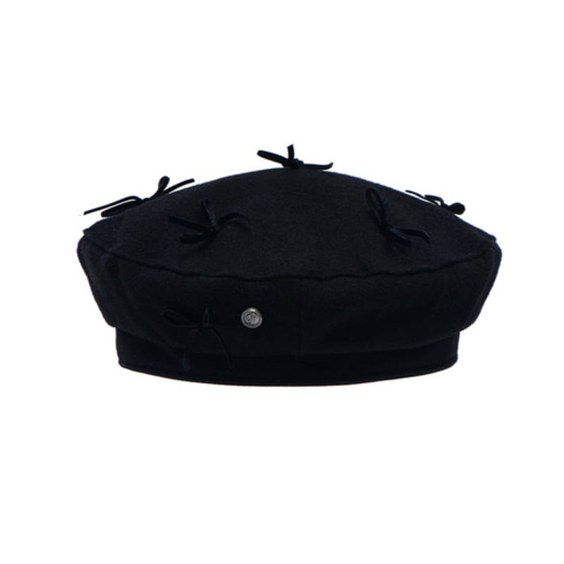 Poesiedame BOW BERET IN BLACK