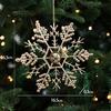 Christmas Ornaments Plastic Glitter Gold Snowflake/Reindeer/Angel Hanging Ornaments for Xmas Tree Winter Decoration