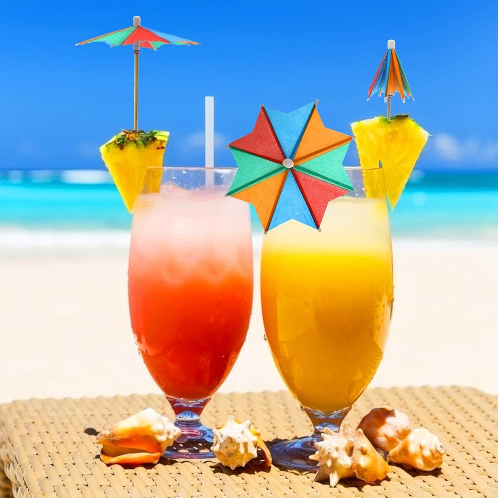 BLUE TOP Cocktail Umbrella Parasol Picks 4 Inch Pack 50pcs,Drink Umbrella Toothpicks for Drink&Food, Decorative toothpicks for Children's Day