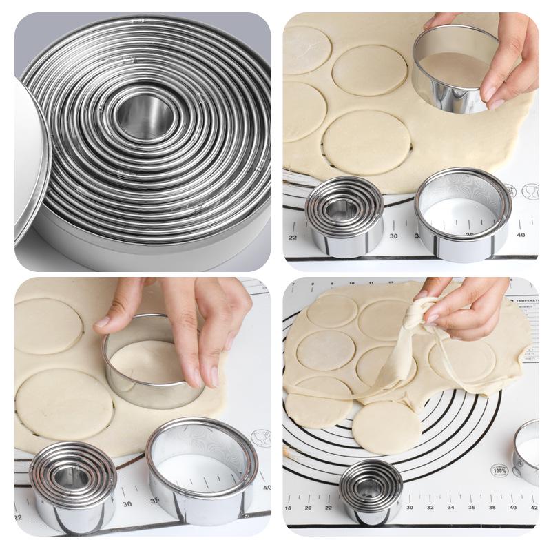 Ensemble de 14 anneaux ronds en acier inoxydable pour biscuits et gâteaux Mousse