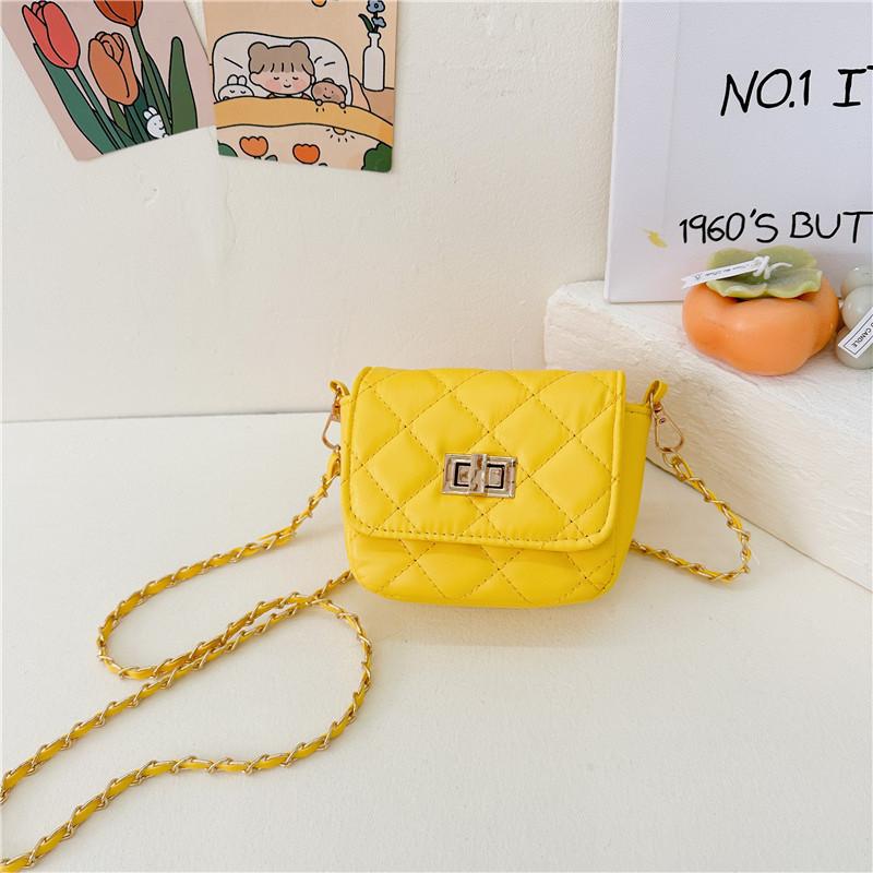 Chic Korean Style Girls Crossbody Bag Fashionable Quilted Chain Shoulder Bag For Toddlers