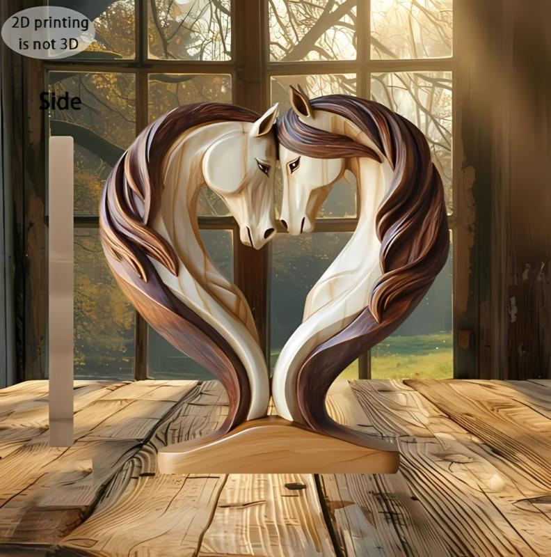 Horse Head Statue Ornament Horse Animal Sculptures Horse Figurines Decorative Objects for Home Office Bookshelf Table