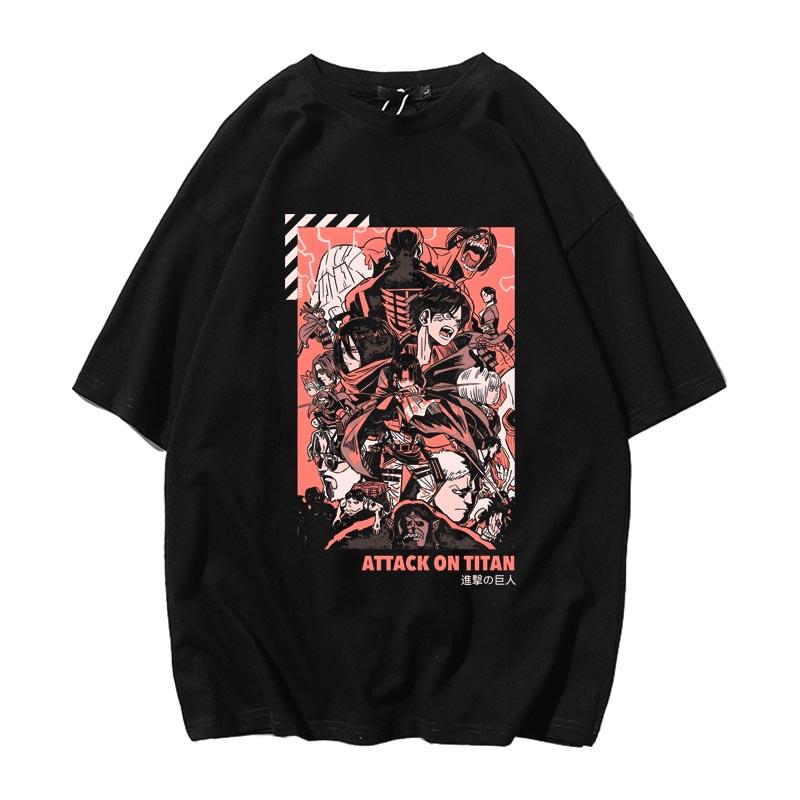 Attack on Giants Anime Alan Yeager Pattern Printed T-Shirt Short Sleeve Men's and Women's Summer Cotton Loose