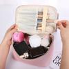 PU Leather Cosmetic Bag Large Capacity Waterproof Zipper Make Up Bag Travel Multifunctional Toiletry Organizer
