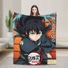 Muichiro Tokito Anime Blanket  Picnic Flannel Bedding Throws For Bedroom Warm Soft Custom Quality Bedspread Gift