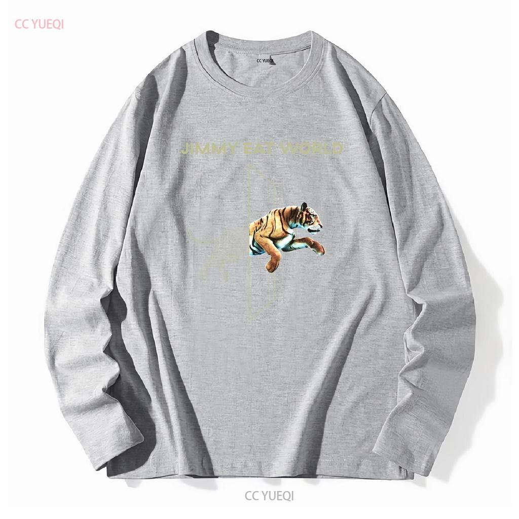Jimmy Eat World Jumping Tiger Olive Green T Shirt Size Medium vintage Washed designer clothes Stretched Versatile fashion