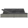 Vidaxl Klappbares Gartenbett Mit Kissen, Polyrattan, Dunkelgrau