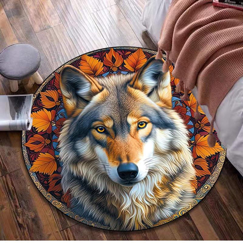 

1Pc Animal Circular Print Rug - home decoration Carpet For Living Room Bedroom Flooring Computer Chair Area Rug 80x80cm( 31x31in)