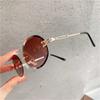 Vintage Metal Oval Sunglasses Rimless UV400 Protection Punk Sun Glasses Gradient Lens Frameless Shades for Women & Men
