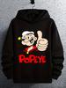 Popeye the Sailor for Man Hoodie - Heavyweight Vintage Graphic Pullover Sweatshirt