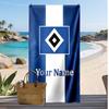 Hamburger SV Personalized Printed Beach Towel Soccer Logo Support Custom Name Text Absorbent Towel For Sport Travel Special Gift
