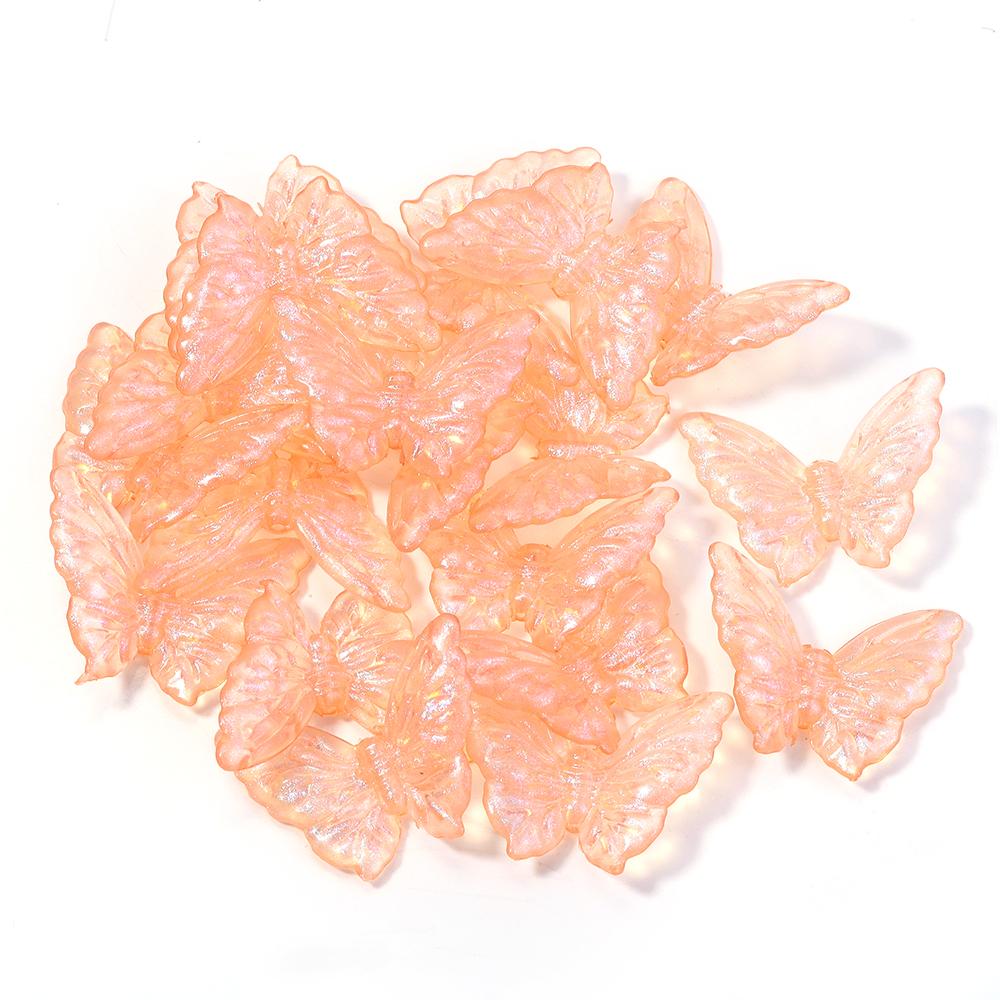 20pcs 36.5x27mm Acrylic Butterfly Beads Colorful Luminous Loose Beads For Jewelry Making DIY Necklace Earrings Phone Key Chain