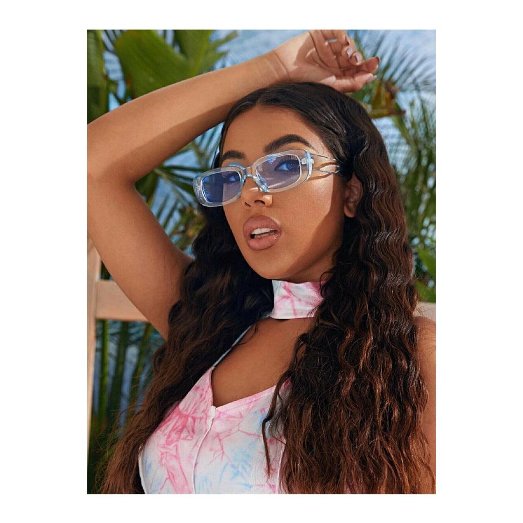 Unisex Black Square Rectangle Vintage-retro Sunglasses