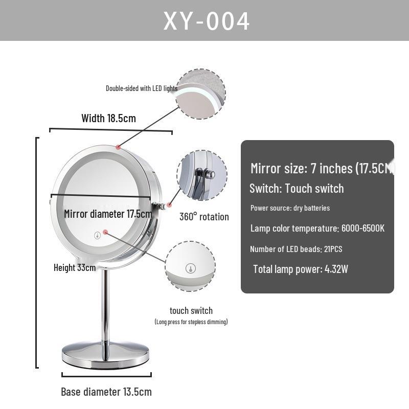 Stylish Double-Sided LED Makeup Mirror with Magnification