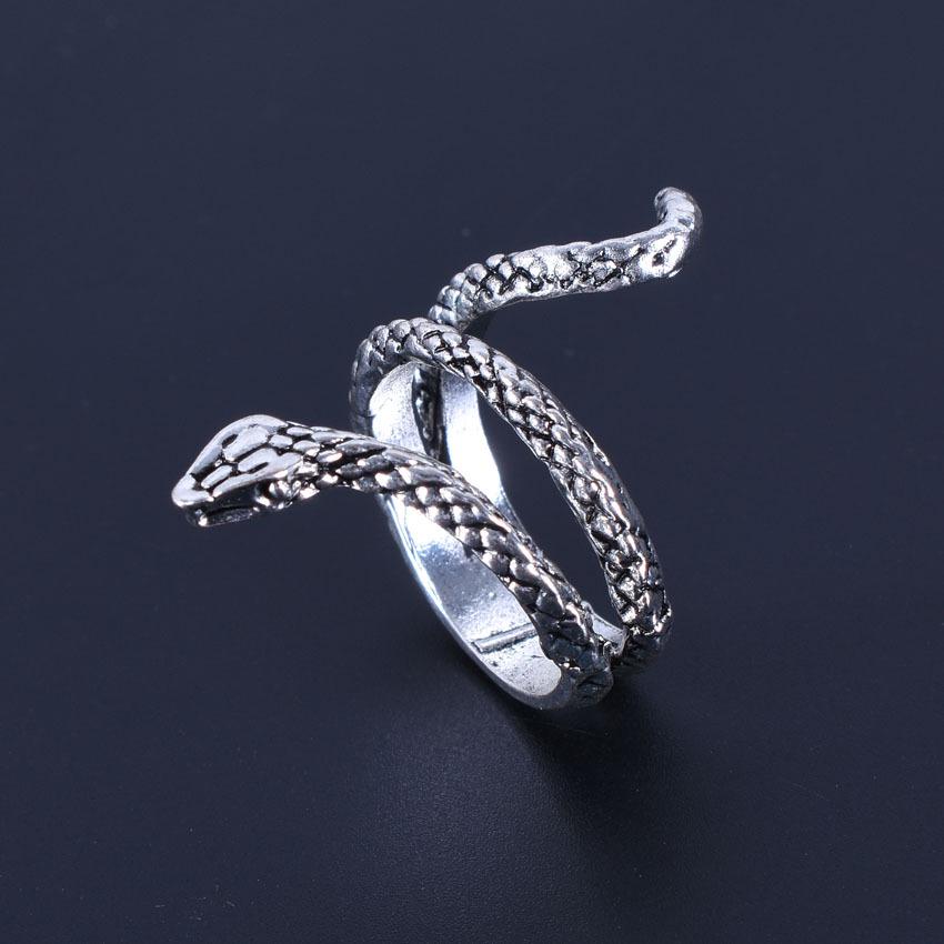 Men's Punk Snake Ring - Silver Plated Alloy Animal Design