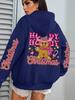 Women's Merry Christmas Pattern Pocket Pullover Hoodie - Casual Wear for Autumn/Winter