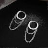 2025 925 Sterling Silver Tassel Chain Drop Dangle Small Hoop Earrings Huggie For Women Teen