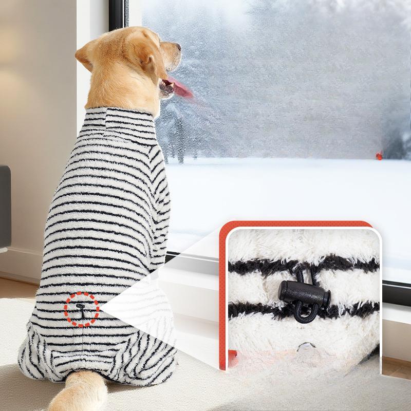 Pet Clothing, Winter Home Wear for Dogs, Anti-shedding Four-legged Clothes, Medium and Large-sized Dog Long-pile Cotton Clothes