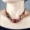 GEMCHIC Women's Ethnic Style Bohemian Beaded Necklace Vintage Short Collarbone Chain Multi-Layer Statement Jewelry