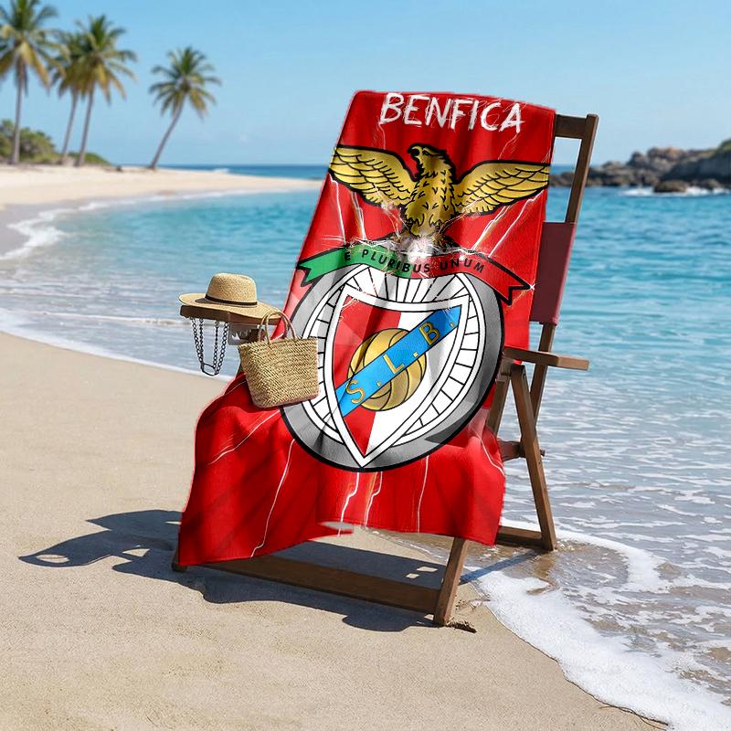 Benfica Fc Fashion Beach Towel: Ideal for Summer Adventures Soft, Absorbent and Quick Drying Suitable for Swimming and Bathing