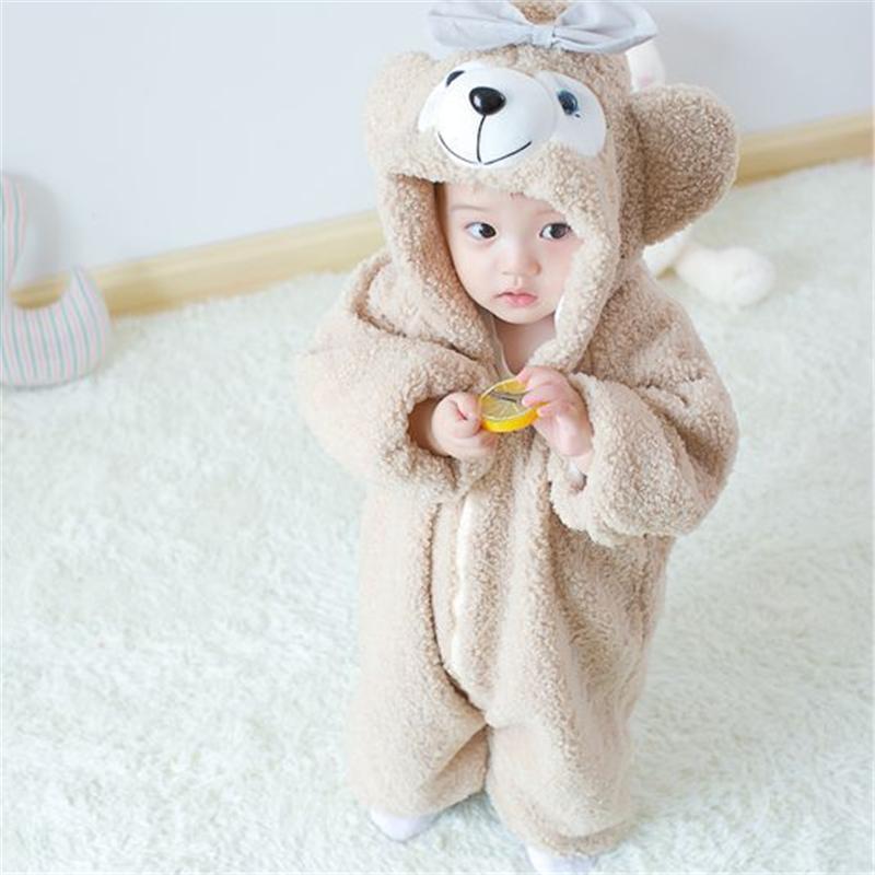 Grenouillère Bébé Flanelle Animaux - Combinaison Chaude à Capuche 0-36 Mois - Hiver Fille Garçon