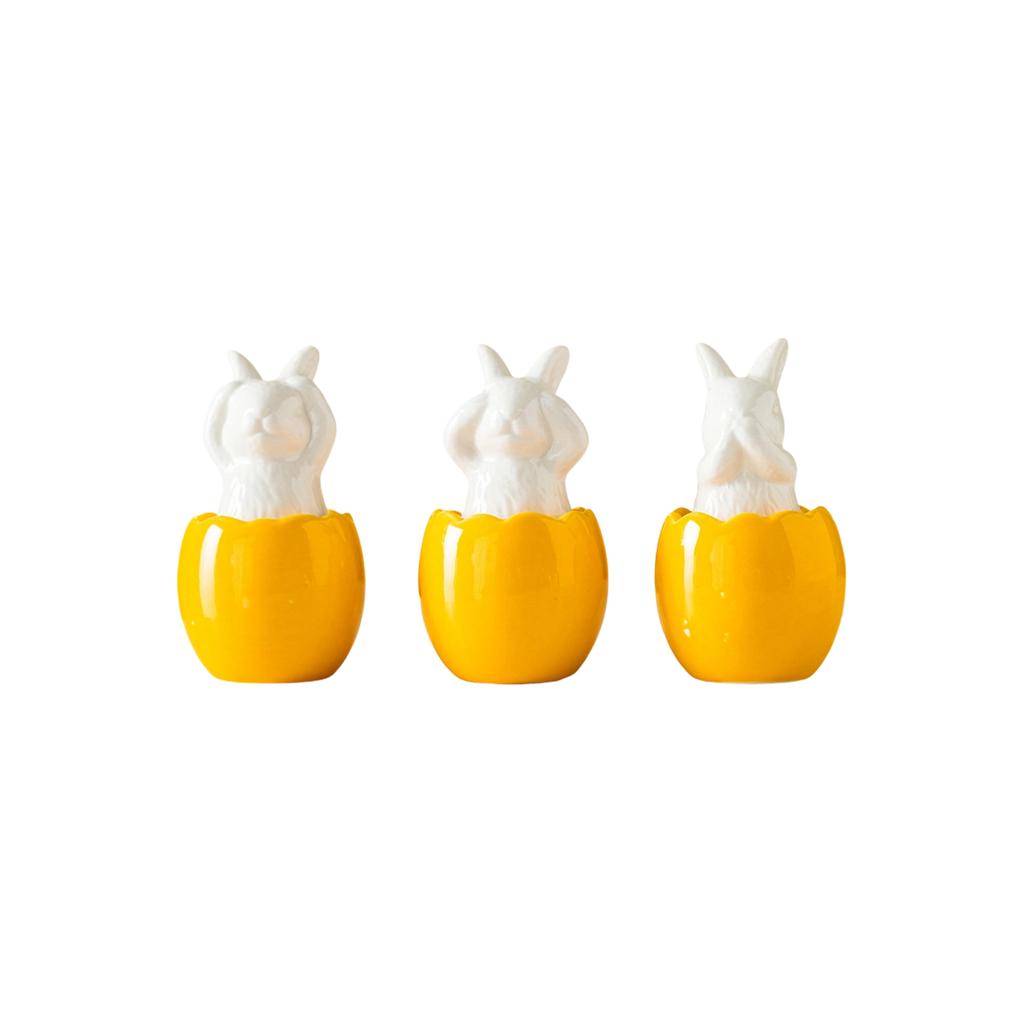 Easter  Bunny Figurines - Minimalist European Ceramic Ornaments For Home & Bedroom Decor