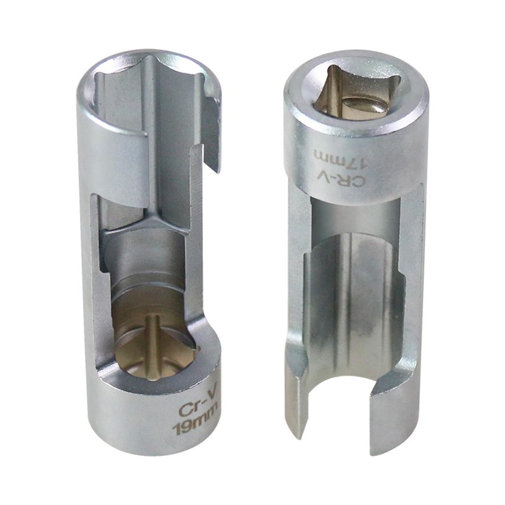17/19mm Diesel Injector Fuels Pipe Hexagonal Opening Removal Sleeve Oxygen Sensor Wrench Pipe Socket Workshop Hand Tool