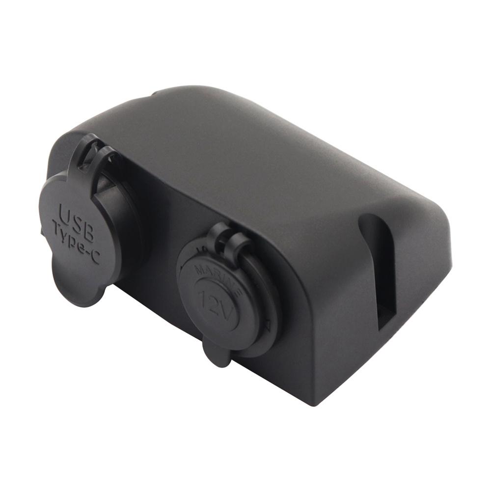 10-30V QC3.0& TYPE-C Dual Charger Car Cigarette Lighter Socket Plug For Boat Car