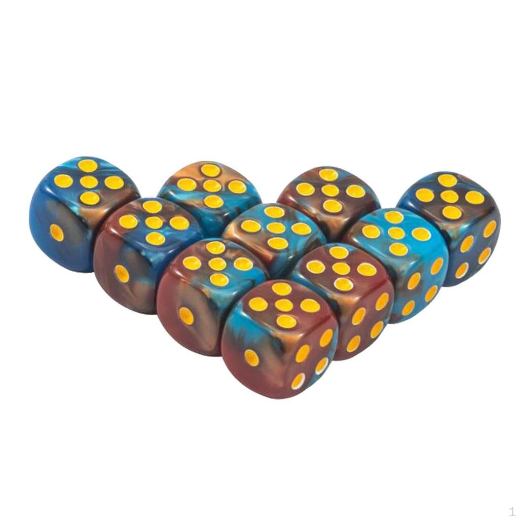10 Pieces Polyhedral Dices Role Playing Dice Multi Side Acrylic Set Table Game Entertainment