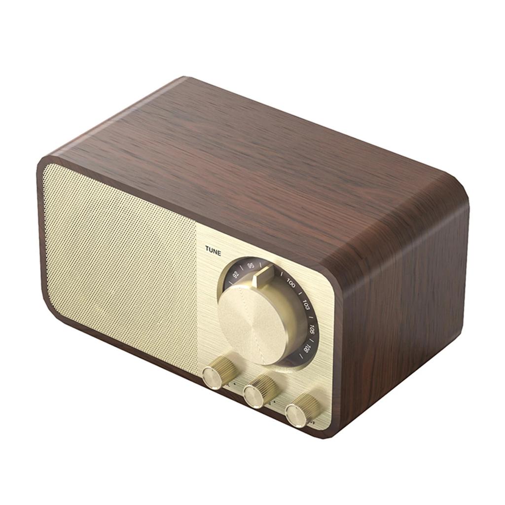 Radio FM Nostalgica Retrò Portatile Ricevitore Radio Vintage in Noce Altoparlante Bluetooth Subwoofer Wireless Soundbar Supporta Scheda TF