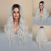 Blonde Ombre Synthetic Wig for Women Long Water Wave Cosplay Lolita Wig Middle Part Natural Hair Heat Resistant