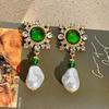 Classic Middle Women Girls Enamel Flower Earrings Ear Clip Vintage Elegant Lady High-end Party Banquet Accessories Jewelry