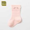 Spring & Summer Thin Combed Cotton Baby Socks, 0-1 Year, Cartoon 3D, Seamless Mid-Calf with Loose Cuff