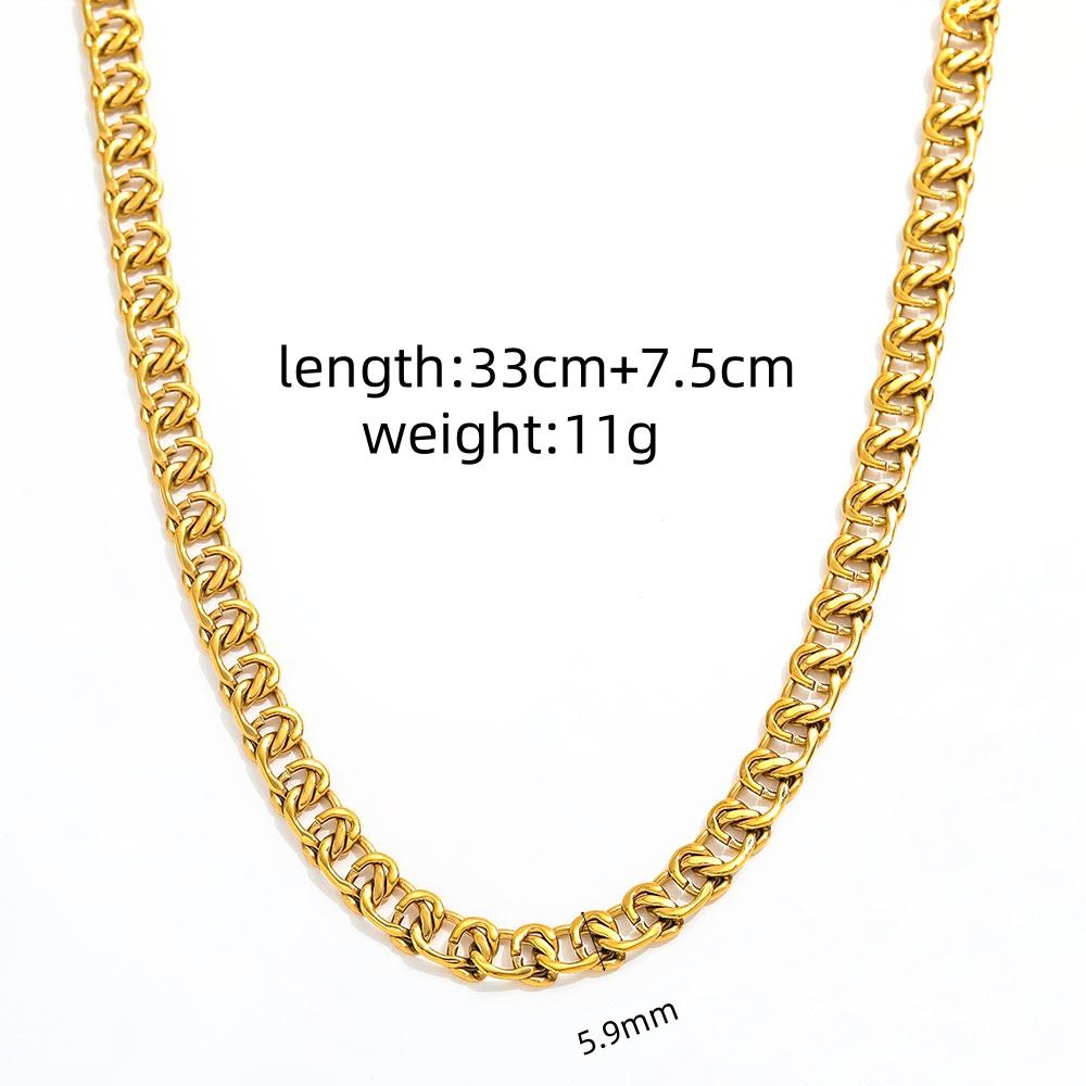 Joolim Tarnish-Free Stainless Steel Chunky Cuban Link Chain Choker Necklace золотой