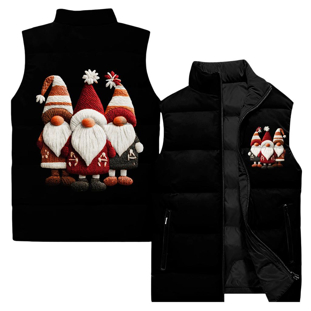 Ladies' Casual And Fashionable Sleeveless Vest Christmas Printed Cotton Jacket