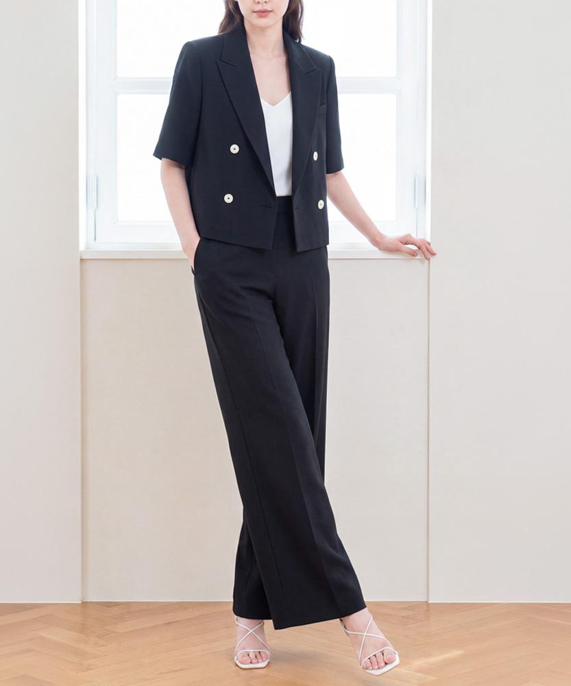 LBYL Black Straight Pocket Stretch Pants