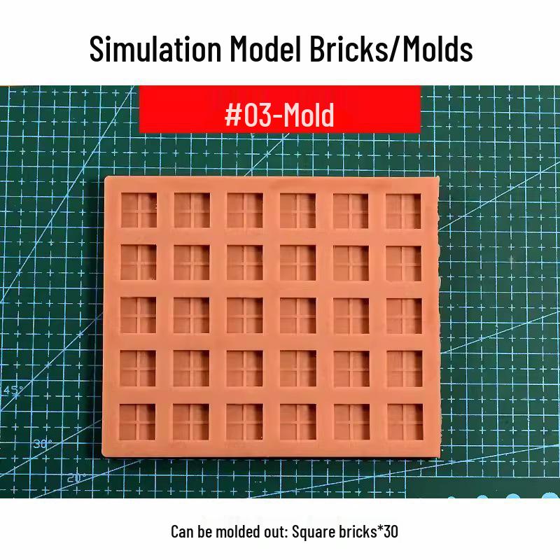 Micro-Landscape Mini Bricks: Handmade Sand Table Materials, Red Bricks, Wall Tiles, Mold Release, Cement, Small Buildings.