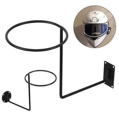 Motorradzubehör aus Stahl Helmhalter Aufhänger Rack Wandmontierter Haken für Mäntel Hüte Kappen Helmständer Schwarz Helmhalterungen