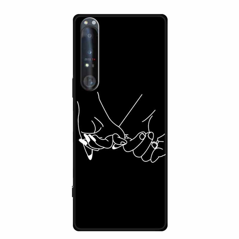 Simple Color Painted TPU Soft Shell Phone Case with Hollow Design for Sony 1 IV