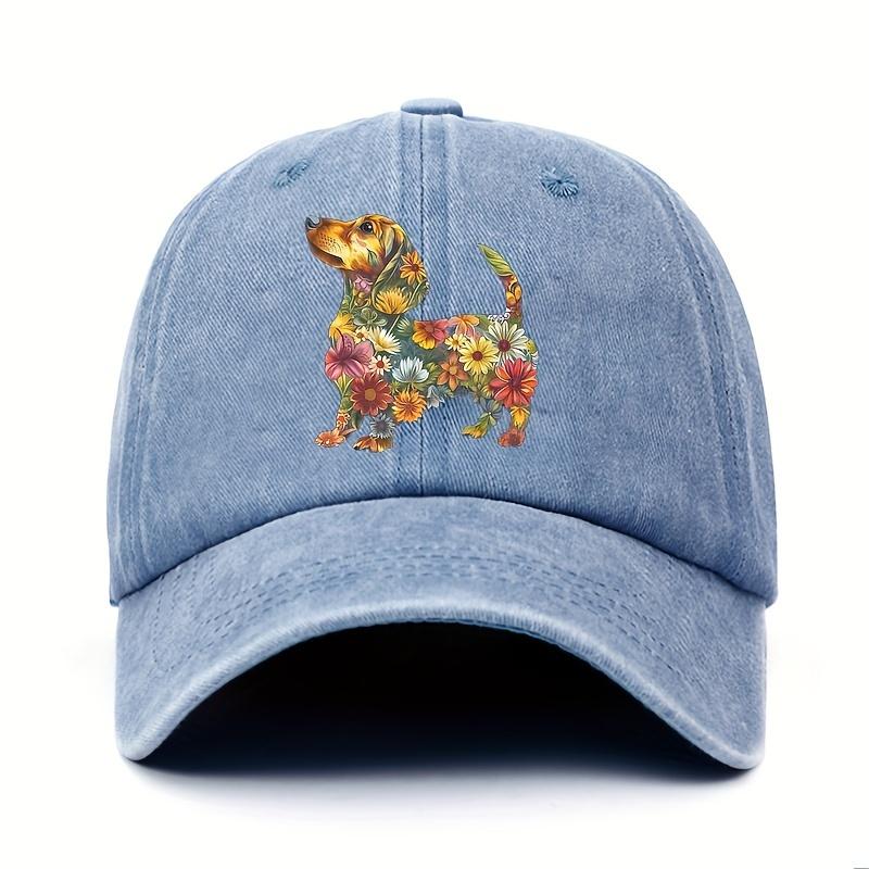 Vintage Floral Dachshund Printed Baseball Cap for Women's Truck Driver, Lightweight and Adjustable for Outdoor Sports