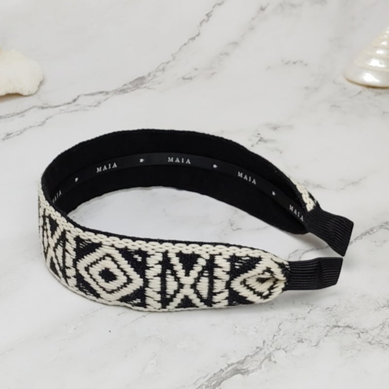 MAIA Geometric Pattern Headband - Black A