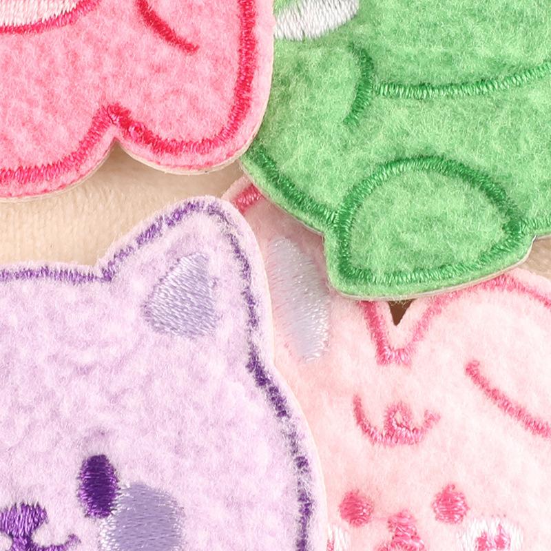 Embroidery sticker Embroidery label Cartoon plush animal patch sticker Hand account DIY accessories Self-adhesive cloth sticker