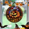 PVC Halloween Glass Stickers Horror Castle Cat Static Film Glue Free   Window