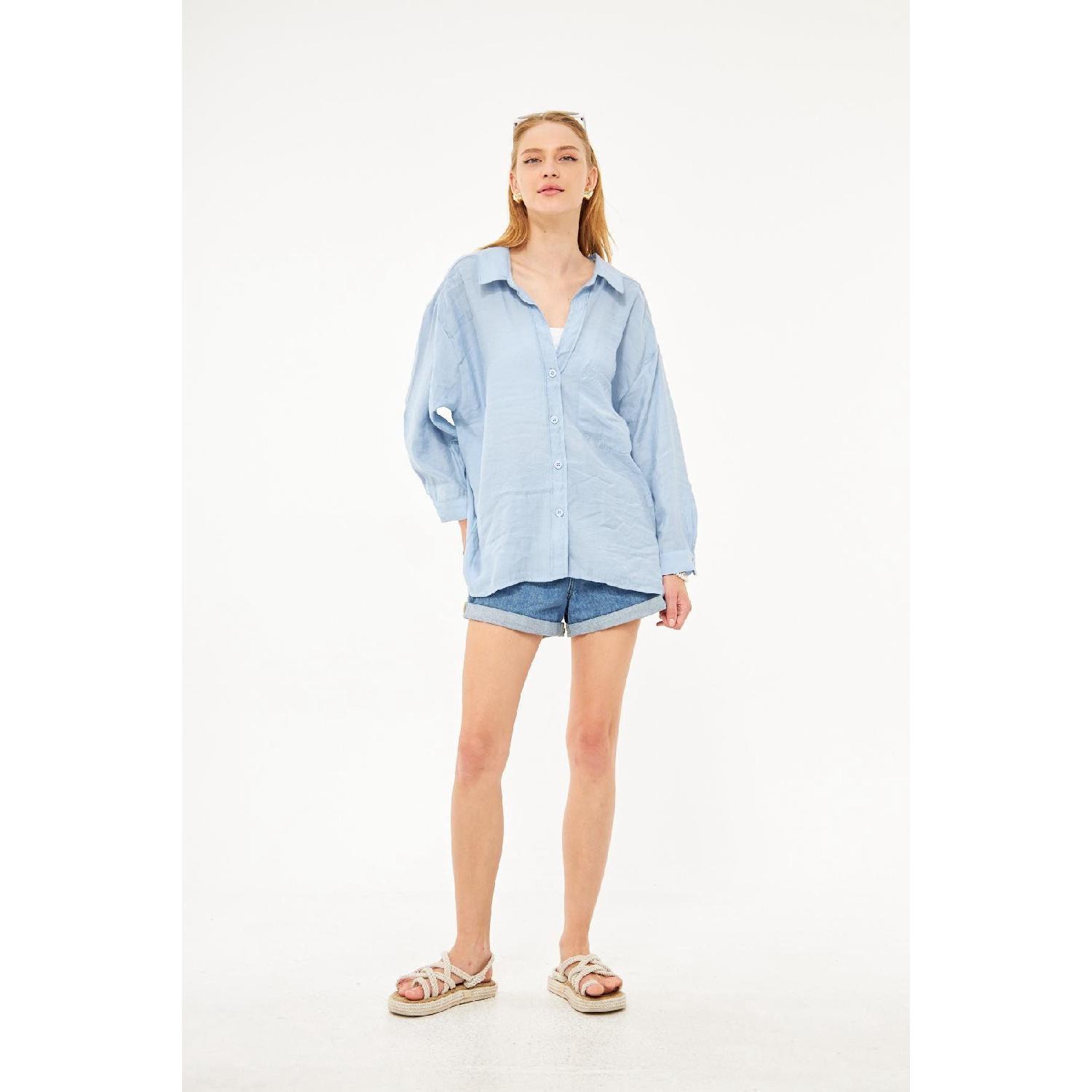 

Low Shoulder Oversize Shirt Light Blue Standart